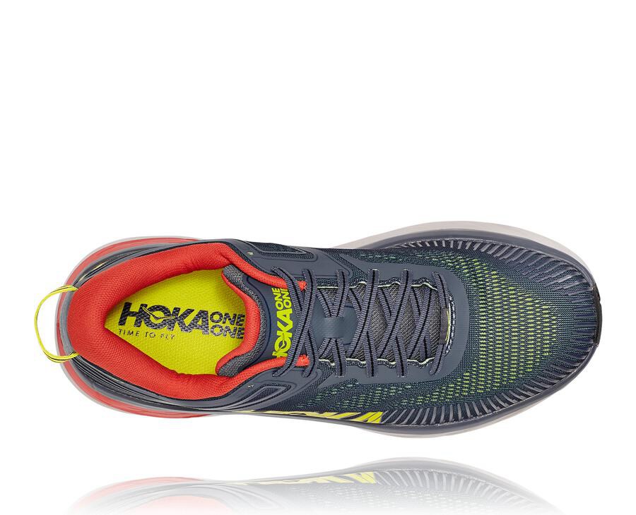 Hoka Australia One One Bondi 7 - Mens Running Shoes Navy - WYAER-0689